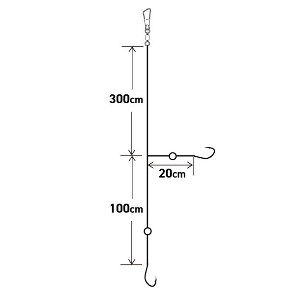 アジ吹き流し仕掛 4m 2本針【船釣り用仕掛け/吹き流し仕掛け/天秤仕掛け】 